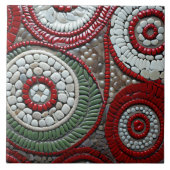 Red Christmas Spiral Muster Fliese (Vorderseite)