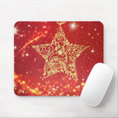 Red Christmas Star Mousepad (Mit Mouse)