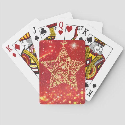 Red Christmas Star Spielkarten (Rückseite)