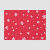 Red Christmas Stars Snowflakes Pattern Seidenpapier (Vorderseite)