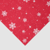 Red Christmas Stars Snowflakes Pattern Seidenpapier (Ausschnitt)