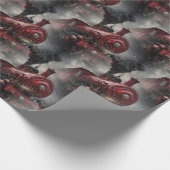 Red Christmas Steam Train  Geschenkpapier (Ecke)