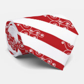 Red Christmas Stripes Krawatte (Gerollt)