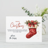 Red Christmas Strumpf Frohe Weihnachten (Stehend Vorderseite)