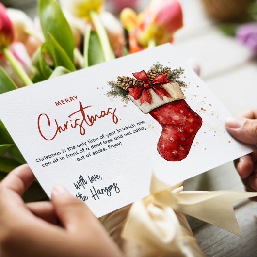 Red Christmas Strumpf Frohe Weihnachten