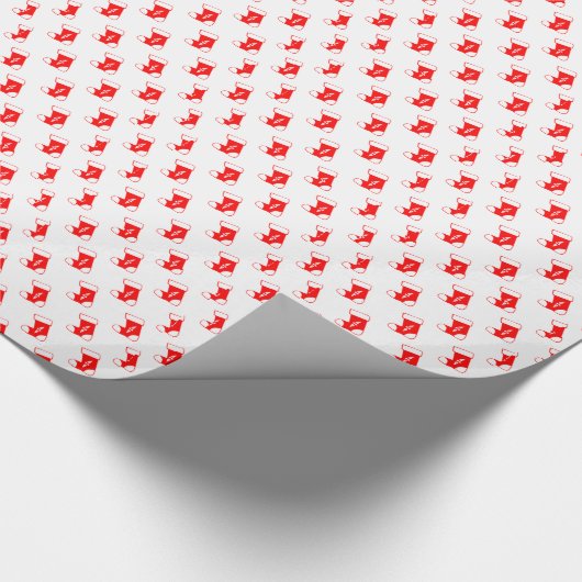 Red Christmas Strumpf Geschenkpapier (Ecke)