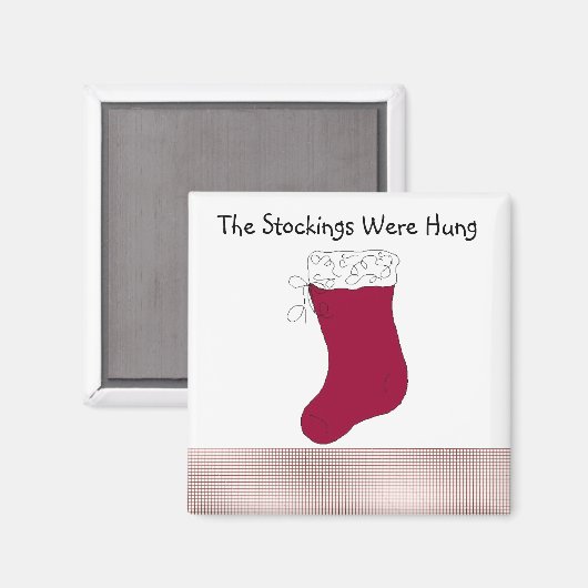 Red Christmas Strumpf Magnet (Vorderseite/Rückseite)