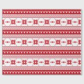 Red Christmas Sweater Inspiriertes Muster Geschenkpapier (Flach)
