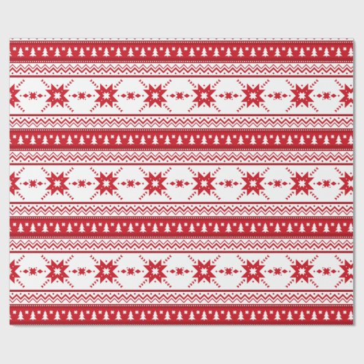 Red Christmas Sweater Inspiriertes Muster Geschenkpapier (Flach)