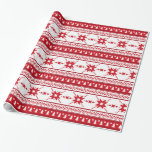 Red Christmas Sweater Inspiriertes Muster Geschenkpapier<br><div class="desc">Klassische,  rot-weiße Weihnachtsmuster inspiriert von Weihnachtsschwitzen.</div>