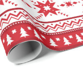 Red Christmas Sweater Inspiriertes Muster Geschenkpapier (Rolleneckpunkt)