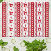 Red Christmas Sweater Inspiriertes Muster Handtuch (Gefaltet)