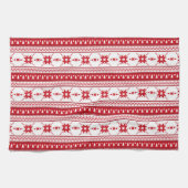 Red Christmas Sweater Inspiriertes Muster Handtuch (Horizontal)