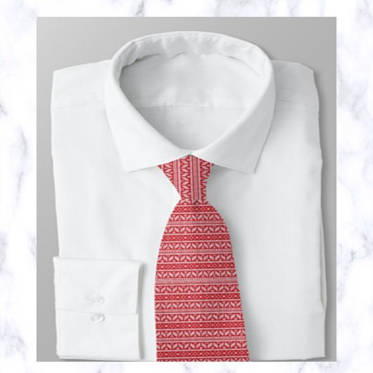 Red Christmas Sweater Neck Tie Krawatte
