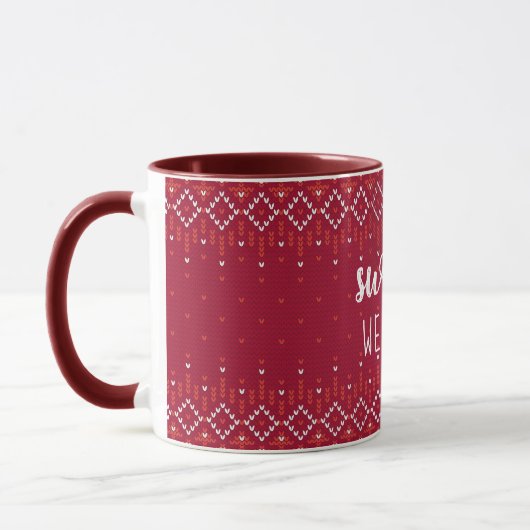 Red Christmas Sweater Weather Two Tone Coffee Tass Tasse (Links)