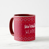 Red Christmas Sweater Weather Two Tone Coffee Tass Tasse (Vorderseite Links)