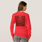 Red Christmas T - Shirt Gold Spiral Weihnachtsbaum (Schwarz voll)