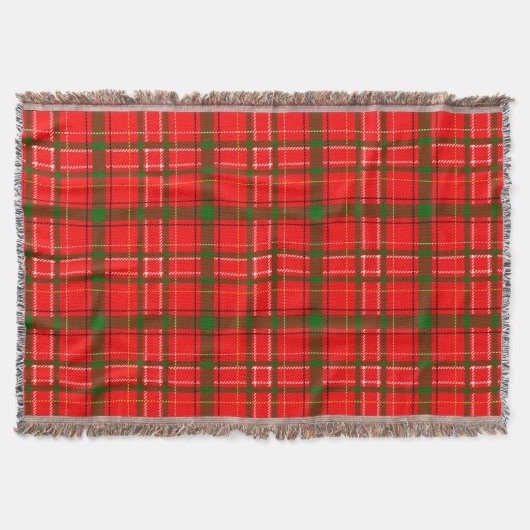Red Christmas Tartan Kariertes Musterdesign Decke (Vorderseite)