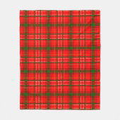Red Christmas Tartan Kariertes Musterdesign Fleecedecke (Vorderseite)