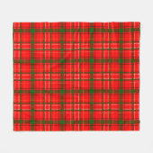 Red Christmas Tartan Kariertes Musterdesign Fleecedecke (Vorderseite (Horizontal))