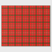 Red Christmas Tartan Kariertes Musterdesign Geschenkpapier (Flach)