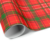 Red Christmas Tartan Kariertes Musterdesign Geschenkpapier (Rolleneckpunkt)