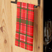 Red Christmas Tartan Kariertes Musterdesign Geschirrtuch