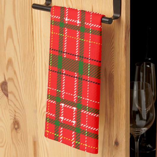 Red Christmas Tartan Kariertes Musterdesign Geschirrtuch
