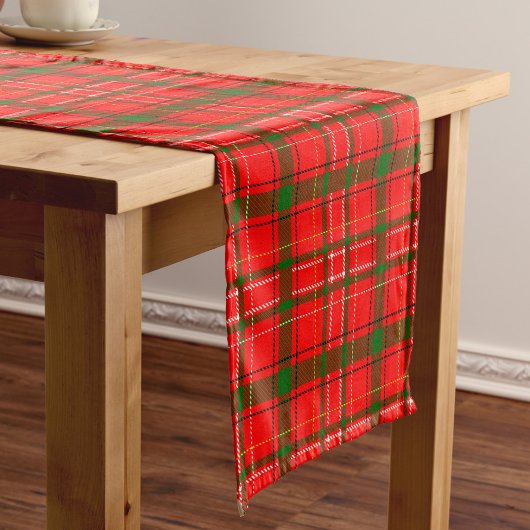 Red Christmas Tartan Kariertes Musterdesign Kurzer Tischläufer