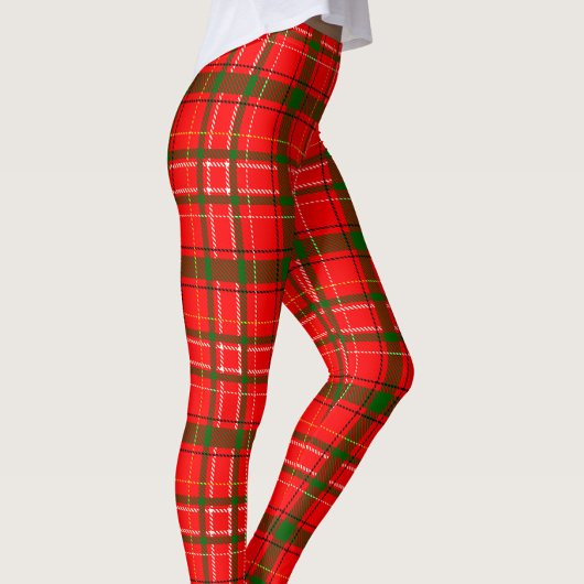 Red Christmas Tartan Kariertes Musterdesign Leggings
