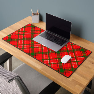 Red Christmas Tartan Kariertes Musterdesign Schreibtischunterlage