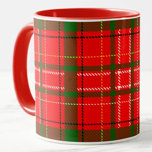 Red Christmas Tartan Kariertes Musterdesign Tasse