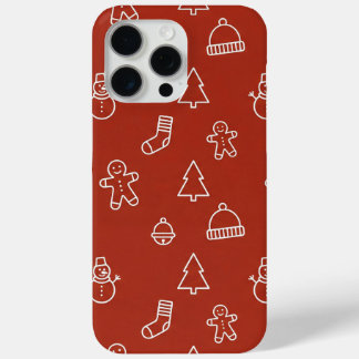 Red Christmas texture with festive elements Case-Mate iPhone Hülle