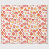 Red Christmas Thema Muster Wrapping Paper Geschenkpapier (Flach)