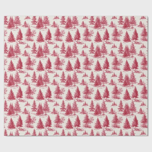 Red Christmas toile Geschenkpapier (Flach)