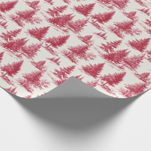 Red Christmas toile Geschenkpapier (Ecke)