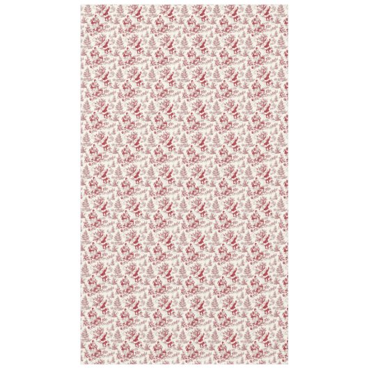 Red Christmas Toile Santa And Trees Tischdecke (Vorderseite)