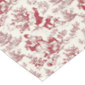 Red Christmas Toile Santa And Trees Tischdecke (Schrägansicht)