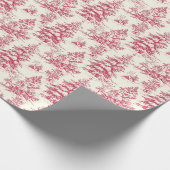 Red Christmas Toile Wrapping Paper Geschenkpapier (Ecke)