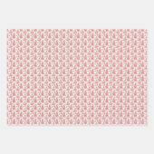 Red Christmas Toile Wrapping Paper Geschenkpapier Set (Vorderseite 3)