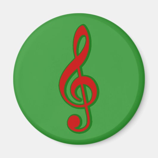 Red Christmas Treble Clef Magnet (Vorne)