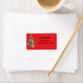 Red Christmas Tree Address Label Adressaufkleber (Insitu)