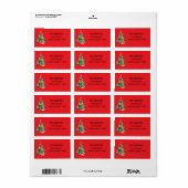 Red Christmas Tree Address Label Adressaufkleber (Vorne)