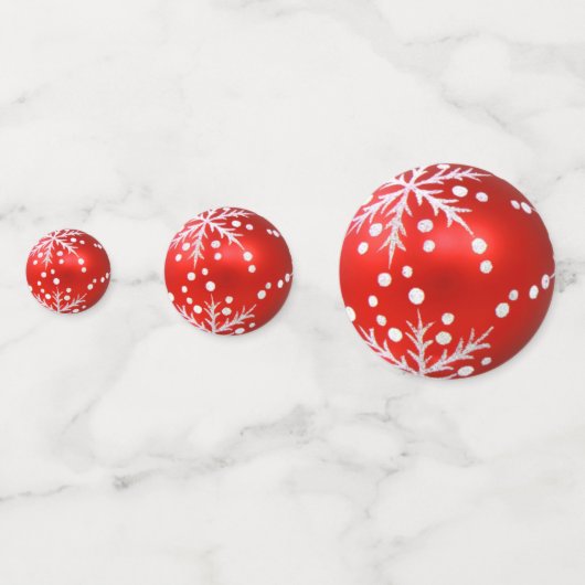 Red Christmas Tree Baubles Konfetti (Vorderseiten)