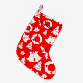Red Christmas Tree Bells Wreath Kleiner Weihnachtsstrumpf (Vorderansicht (hängend))
