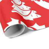 Red Christmas Tree Bells Wreath Wrapping Paper Geschenkpapier (Rolleneckpunkt)