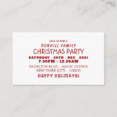 Red Christmas Tree, Christmas Party Ticket Einladu Begleitkarte (Rückseite)