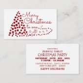 Red Christmas Tree, Christmas Party Ticket Einladu Begleitkarte (Vorne/Hinten)