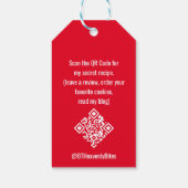 Red Christmas Tree Cookie Snowflakes Promo QR Code Geschenkanhänger (Rückseite)