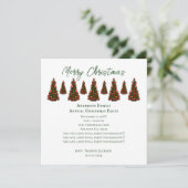 Red Christmas Tree Einladung (Stehend Vorderseite)